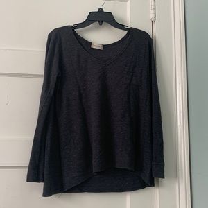 Grey v neck long sleeve